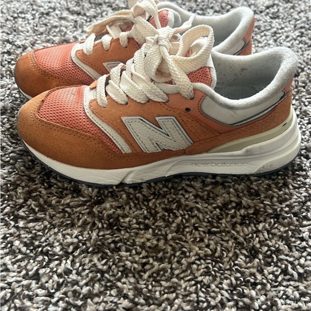 Kid New Balance 997 orange sneakers size 12